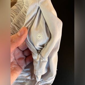 Lululemon track that midrise lined short 5 inch, white.